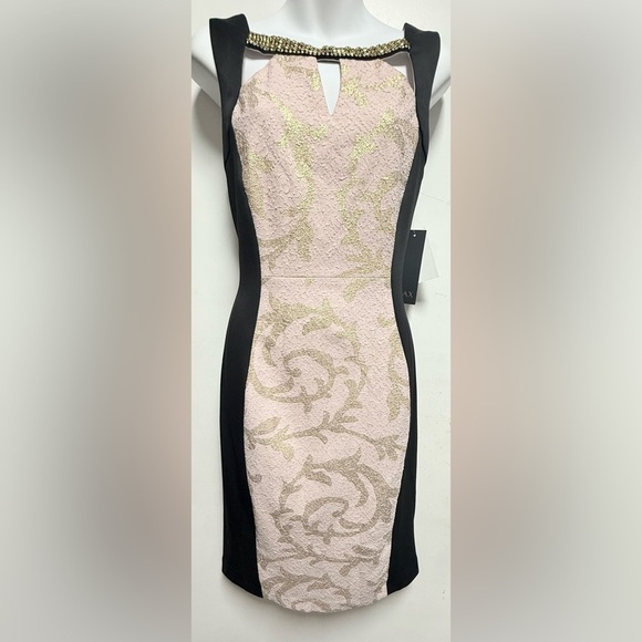 Jax Nude and Blaxk Mini Dress - Picture 1 of 10